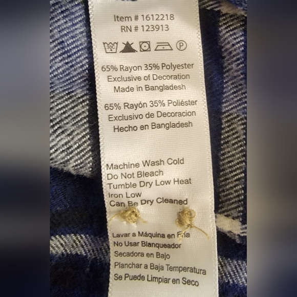 JACHS Girlfriend Navy and Magenta Plaid Button Down Shirt - Picture 4 of 5